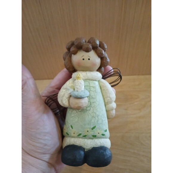 Prayer Angel of Courage Holding Candle Resin Figurine "I said a prayer for you" - Picture 6 of 8